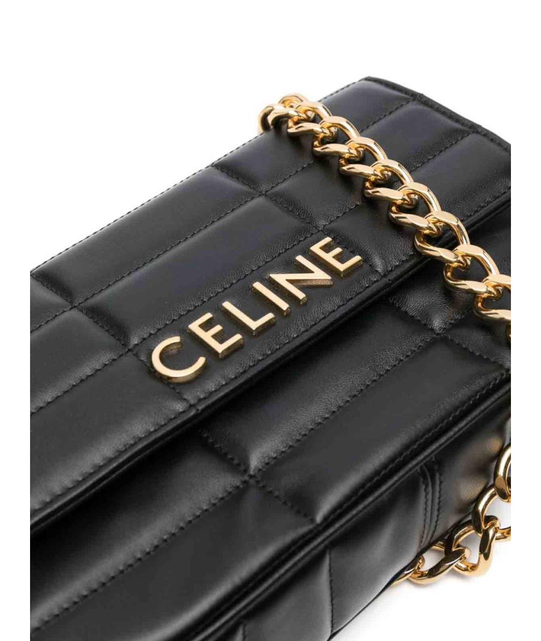 CELINE Черная кожаная сумка через плечо, фото 6