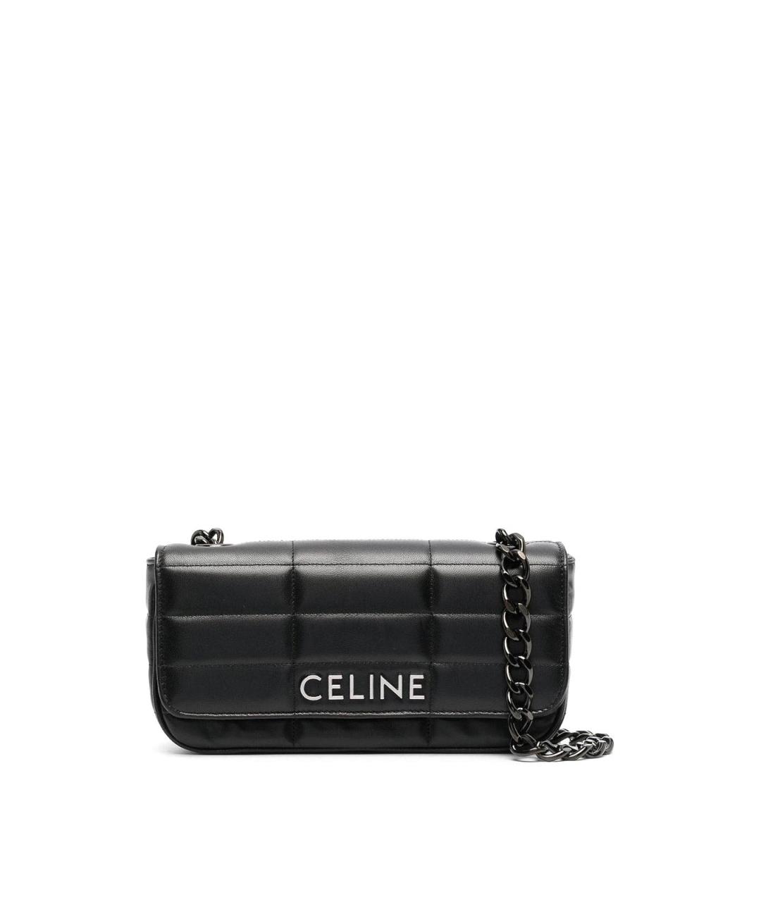 CELINE Черная кожаная сумка на плечо, фото 1