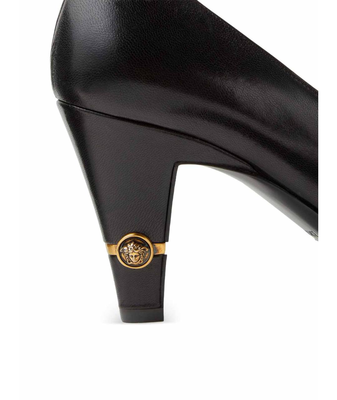 VERSACE Черные кожаные туфли, фото 4