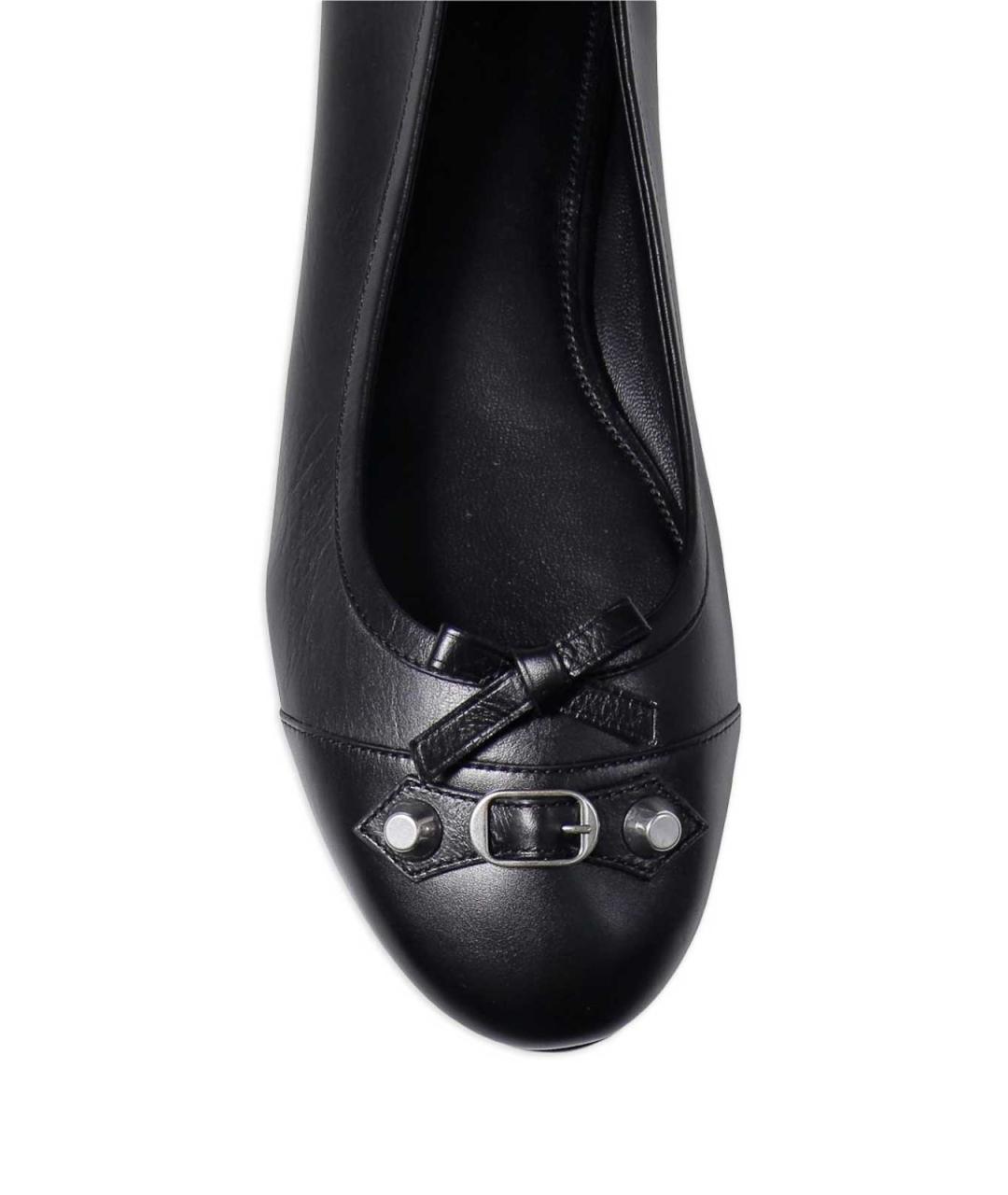BALENCIAGA Черные кожаные балетки, фото 4