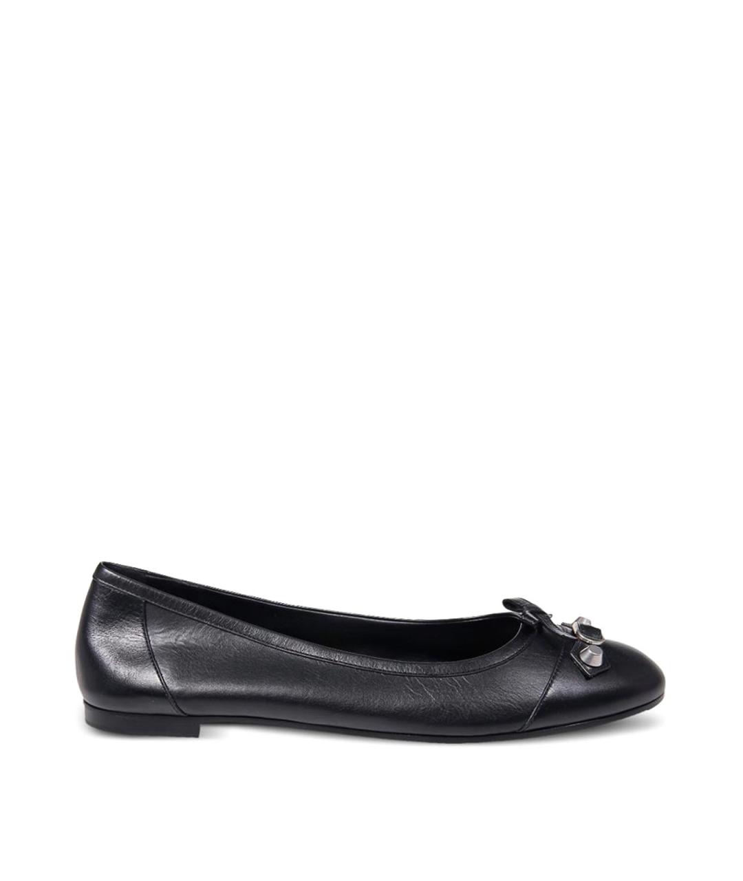 BALENCIAGA Черные кожаные балетки, фото 1