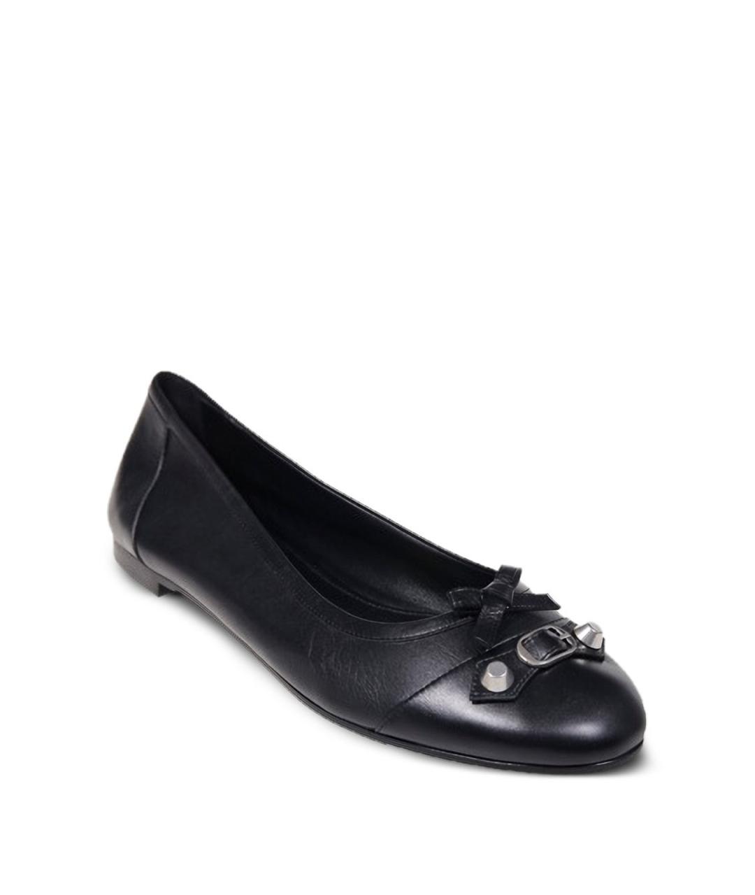 BALENCIAGA Черные кожаные балетки, фото 3