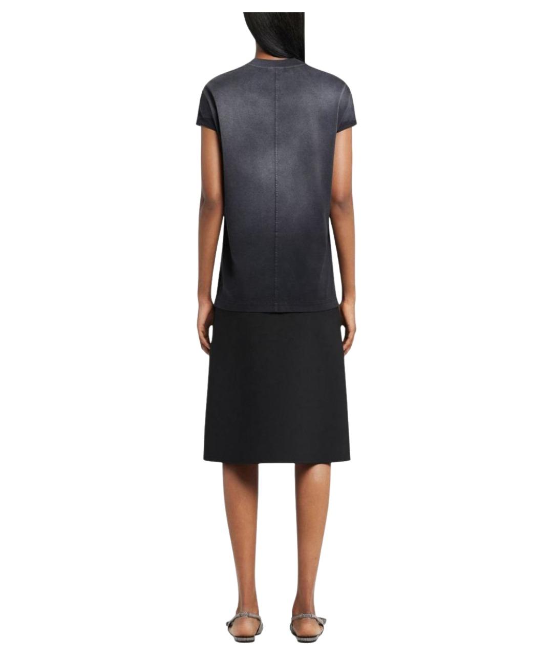 COURREGES Черная хлопковая футболка, фото 2