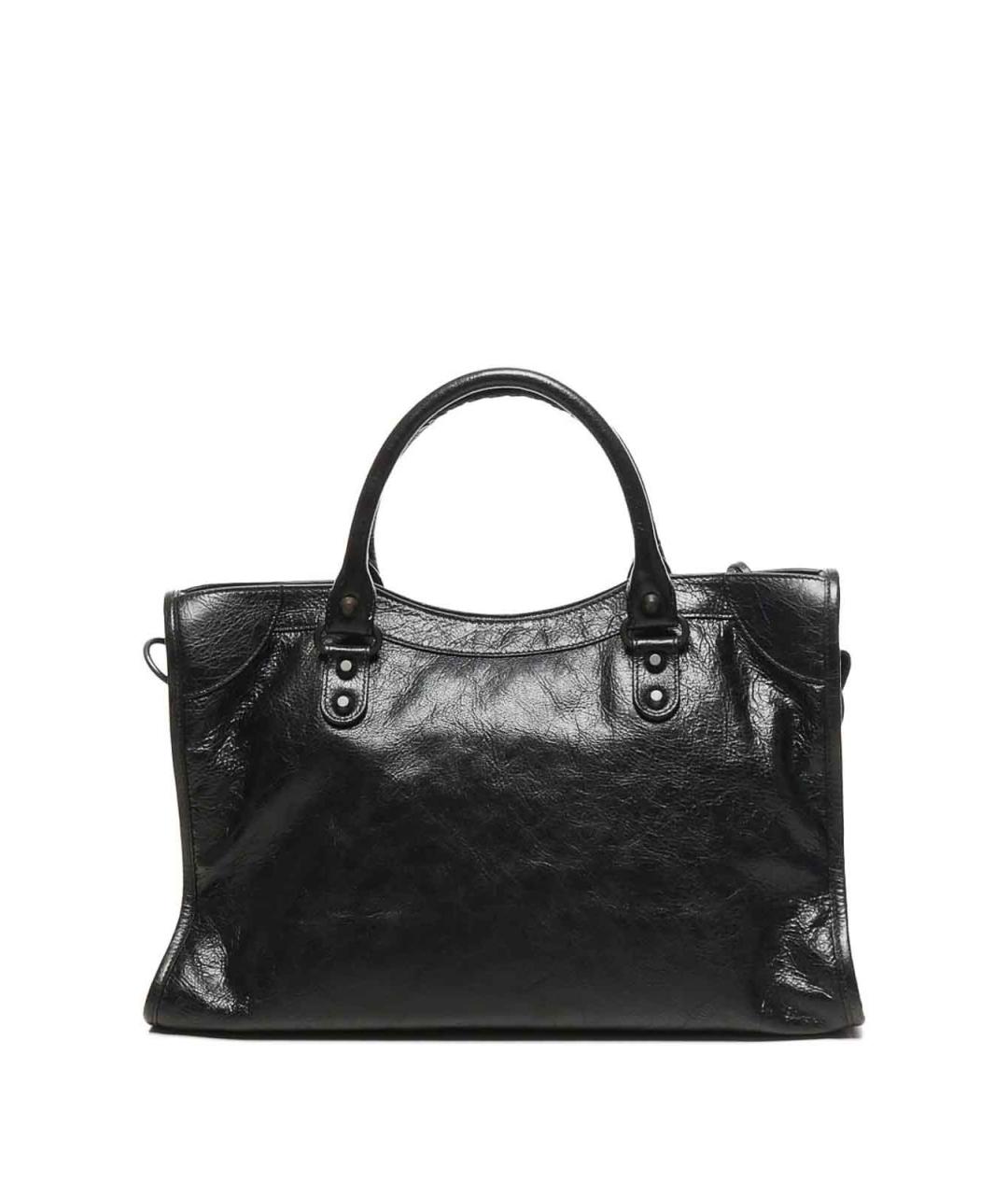 BALENCIAGA Черная кожаная сумка тоут, фото 3