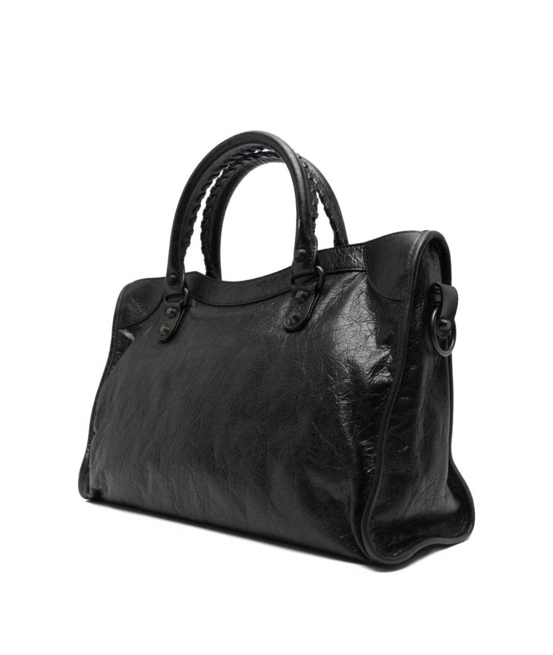 BALENCIAGA Черная кожаная сумка тоут, фото 2
