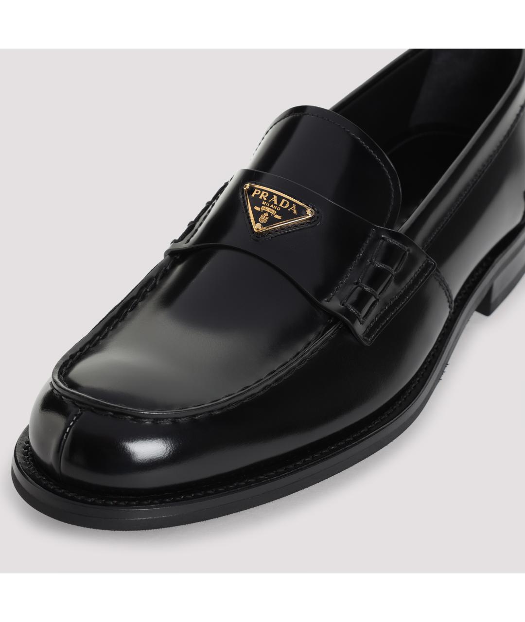 PRADA Черные кожаные лоферы, фото 4