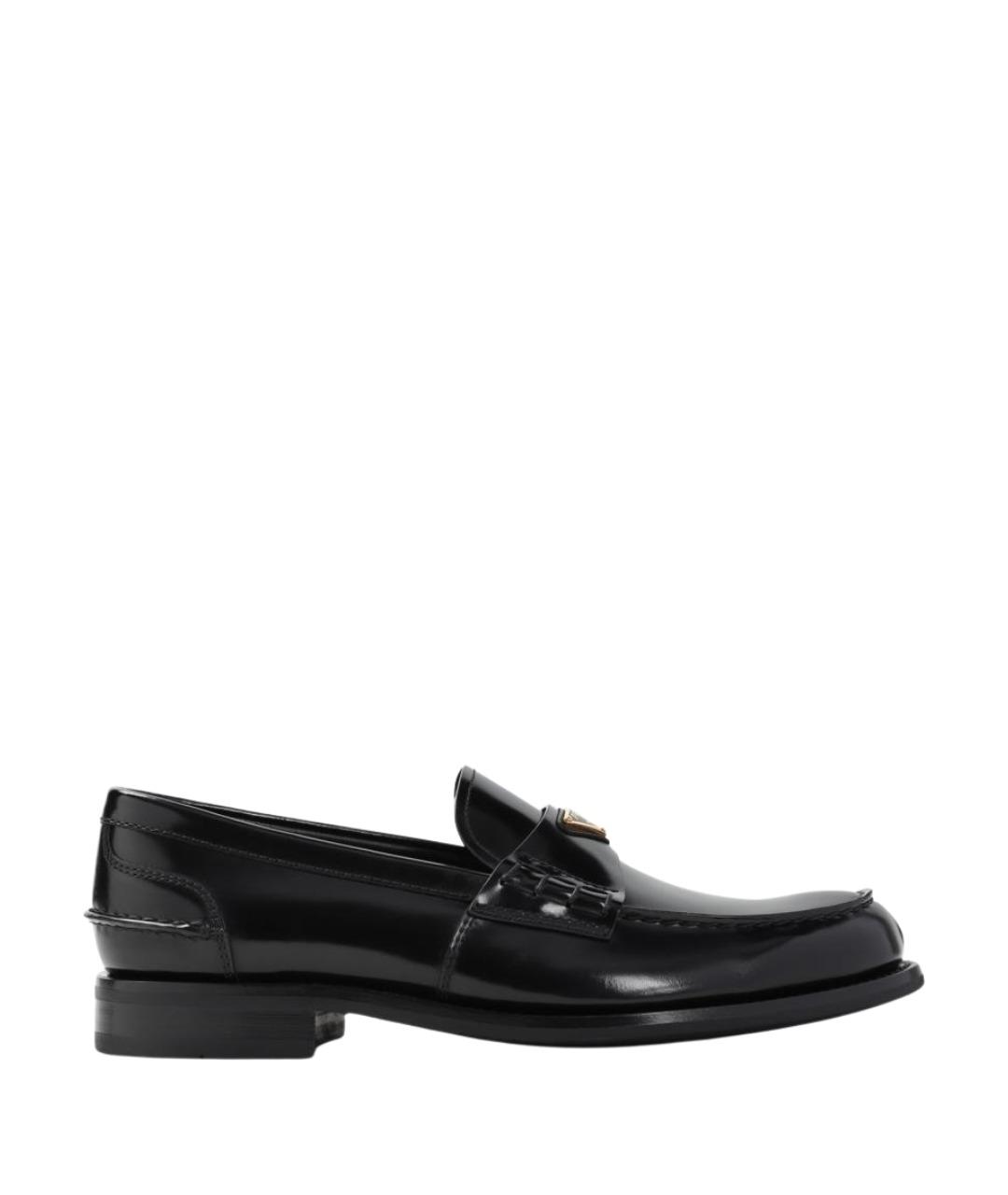PRADA Черные кожаные лоферы, фото 1