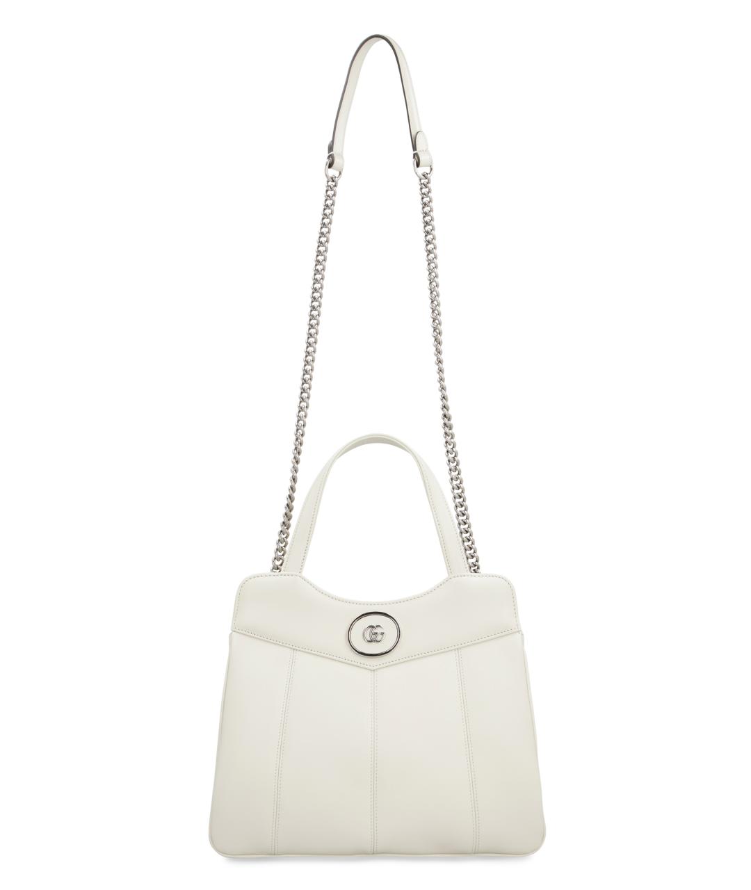 GUCCI Белая кожаная сумка тоут, фото 5