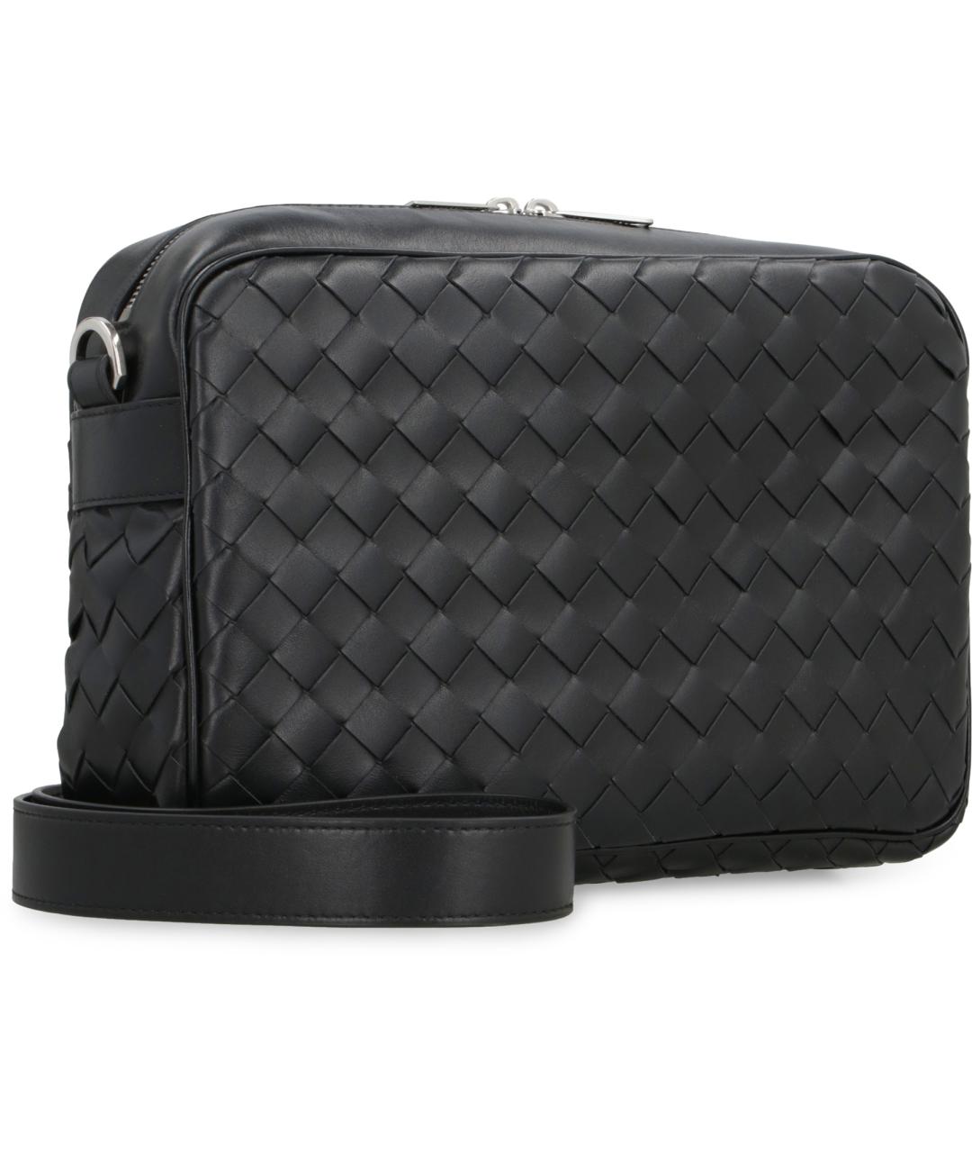 BOTTEGA VENETA Черная кожаная сумка на плечо, фото 3