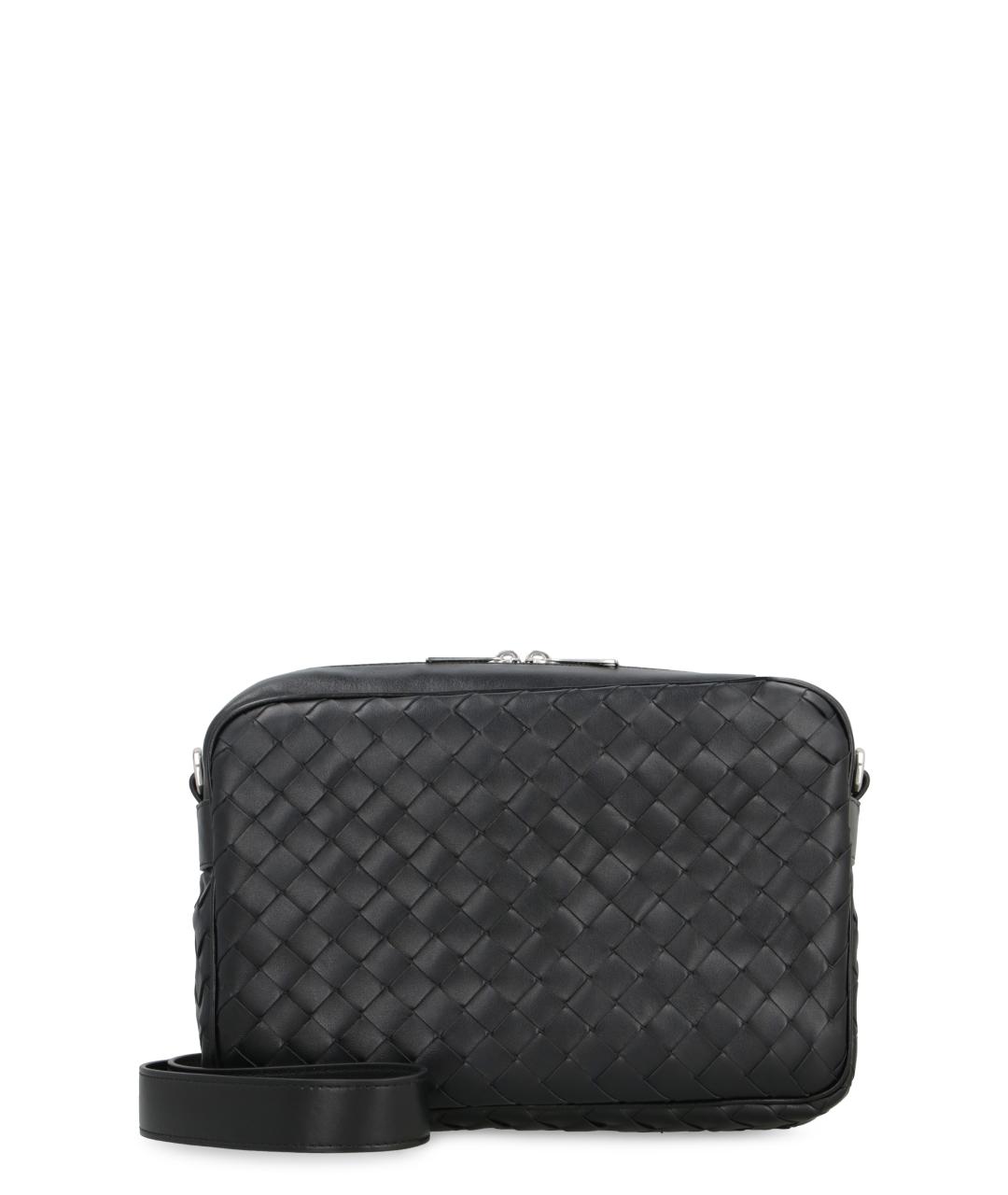 BOTTEGA VENETA Черная кожаная сумка на плечо, фото 1