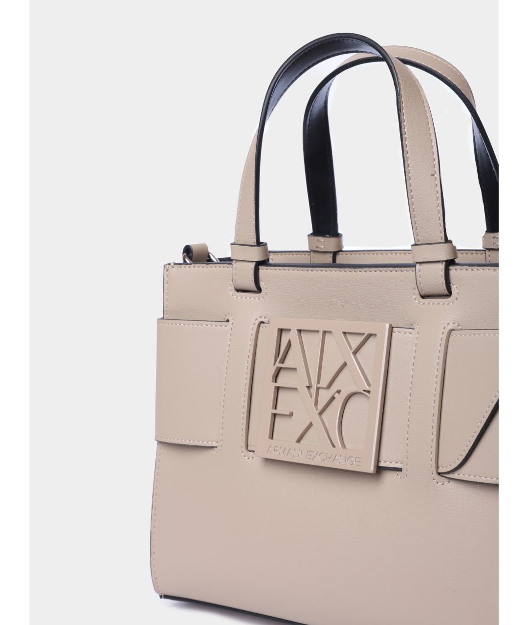 ARMANI EXCHANGE Бежевая сумка с короткими ручками, фото 4