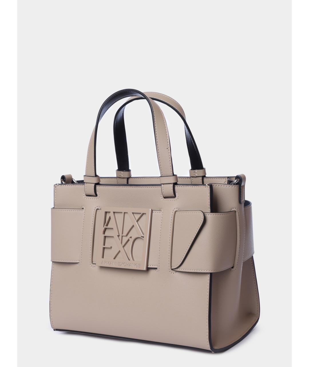 ARMANI EXCHANGE Бежевая сумка с короткими ручками, фото 3