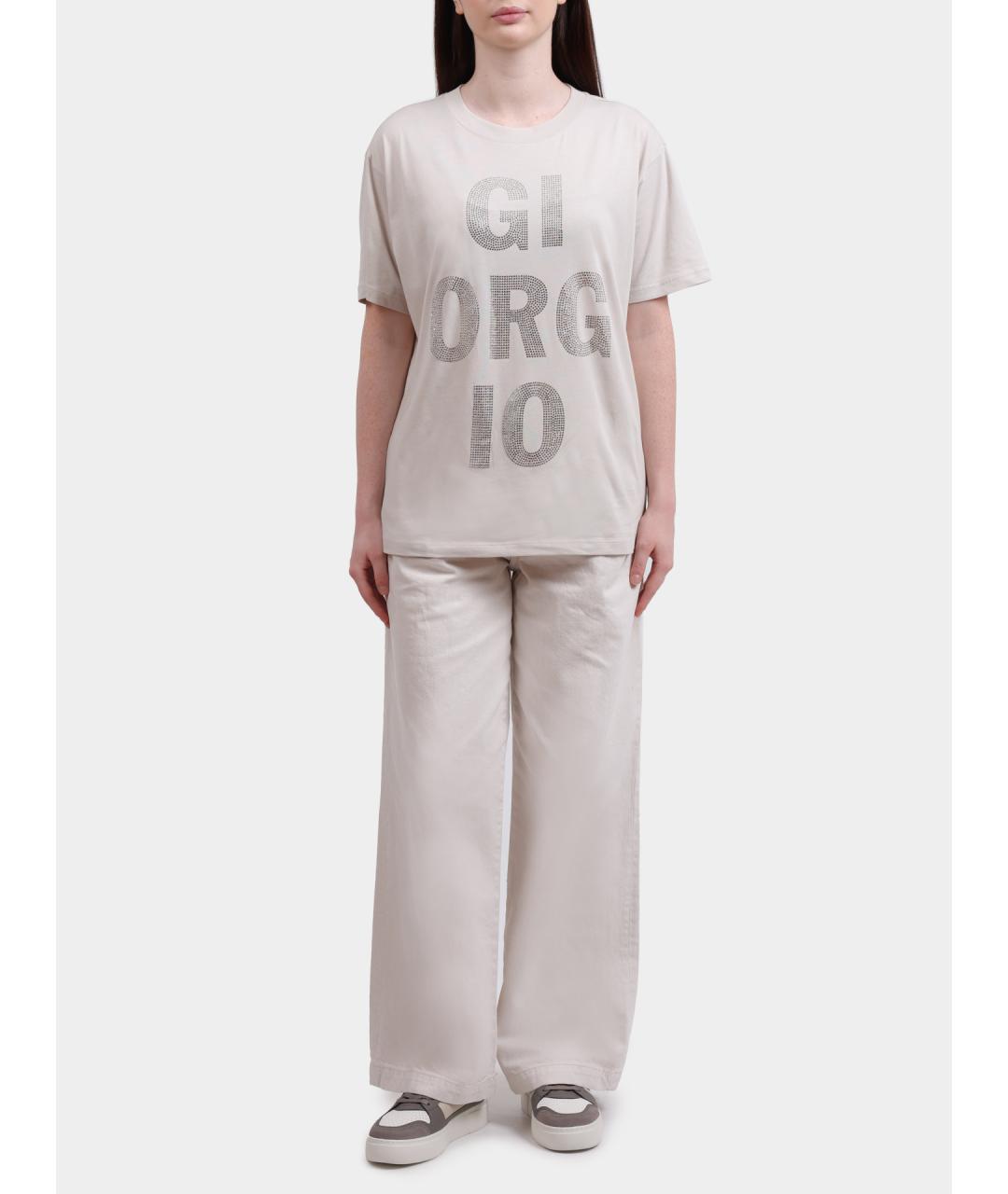 ARMANI EXCHANGE Белые хлопковые прямые брюки, фото 3