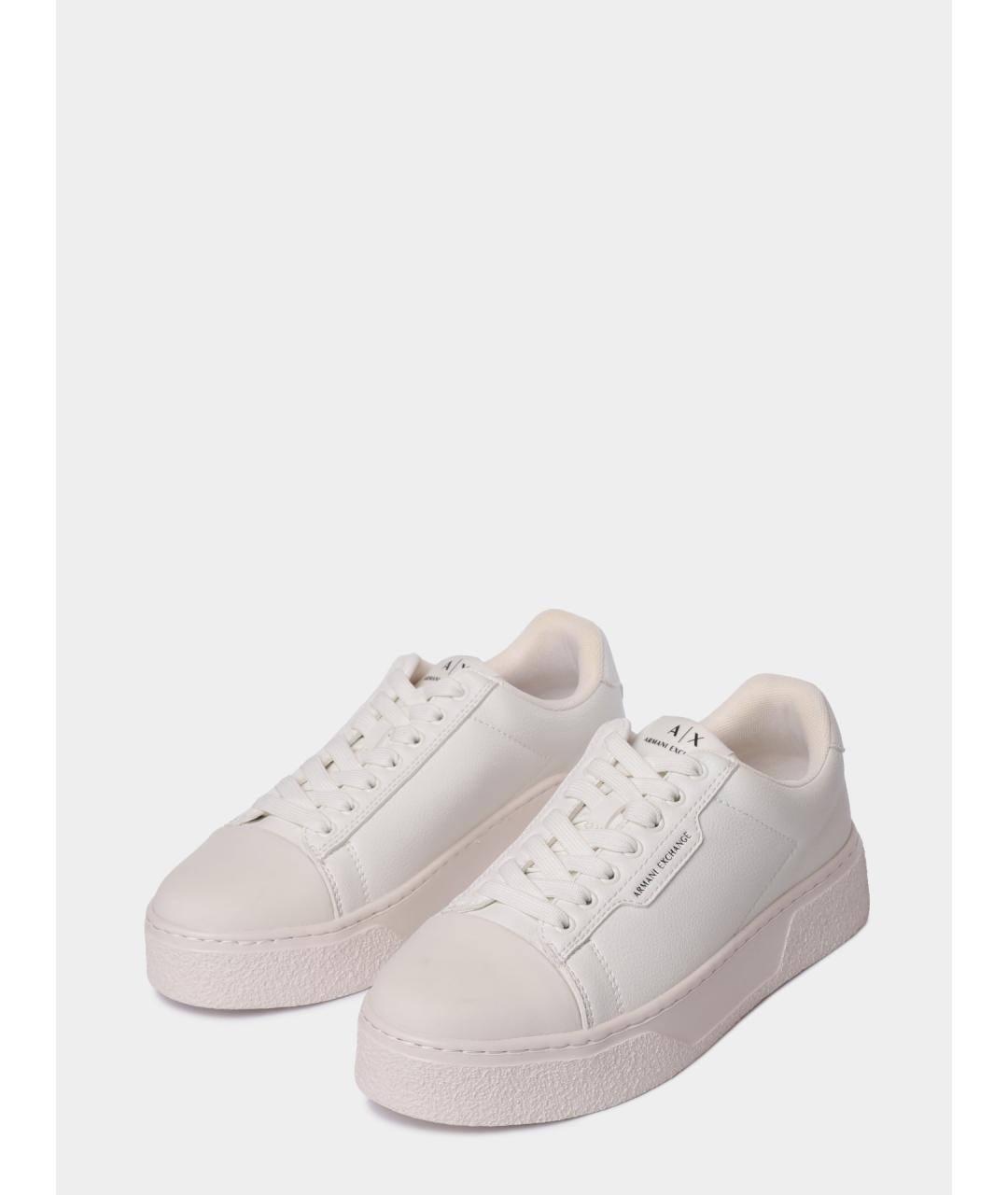 ARMANI EXCHANGE Белые низкие кроссовки / кеды из искусственной кожи, фото 2