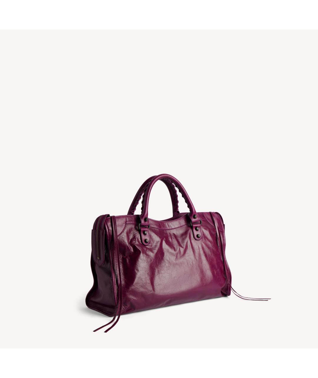 BALENCIAGA Фиолетовая кожаная сумка с короткими ручками, фото 3