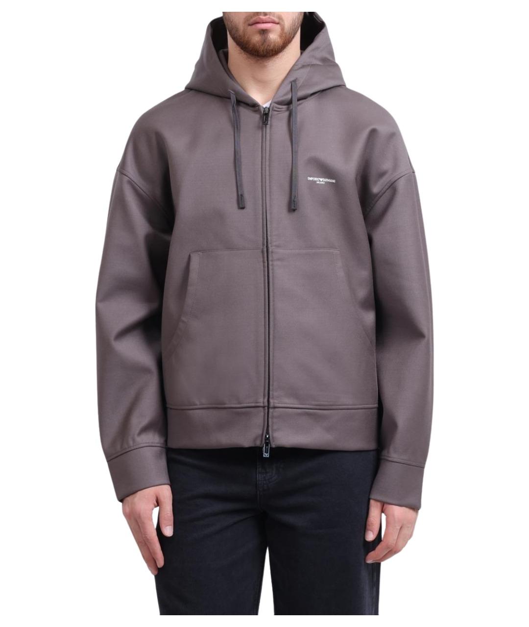 EMPORIO ARMANI Серая шерстяная спортивная куртка, фото 1