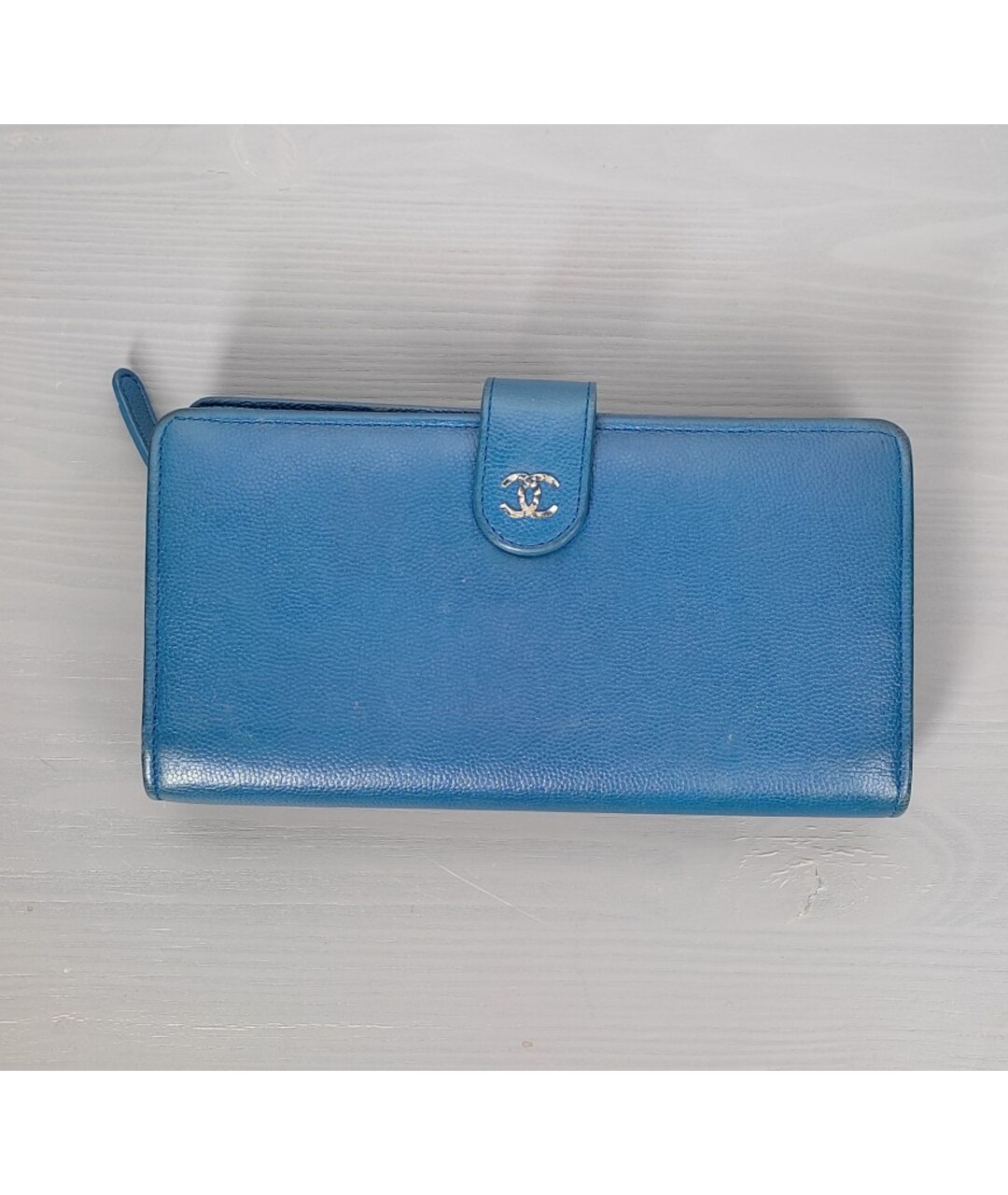CHANEL PRE-OWNED Голубой кожаный кошелек, фото 10