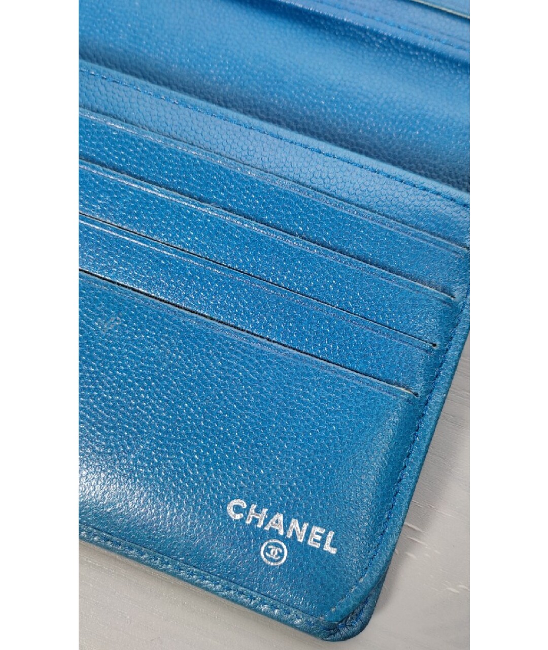 CHANEL PRE-OWNED Голубой кожаный кошелек, фото 6