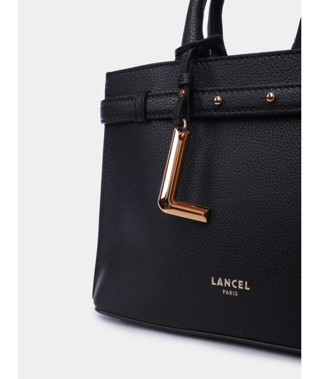 LANCEL Черная кожаная сумка с короткими ручками, фото 3