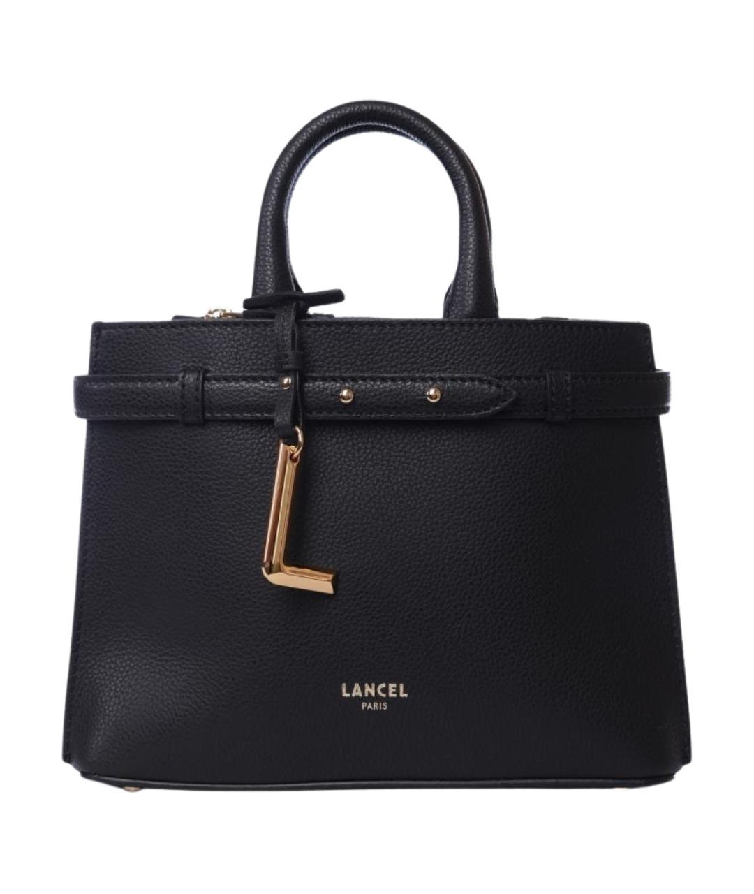 LANCEL Черная кожаная сумка с короткими ручками, фото 1