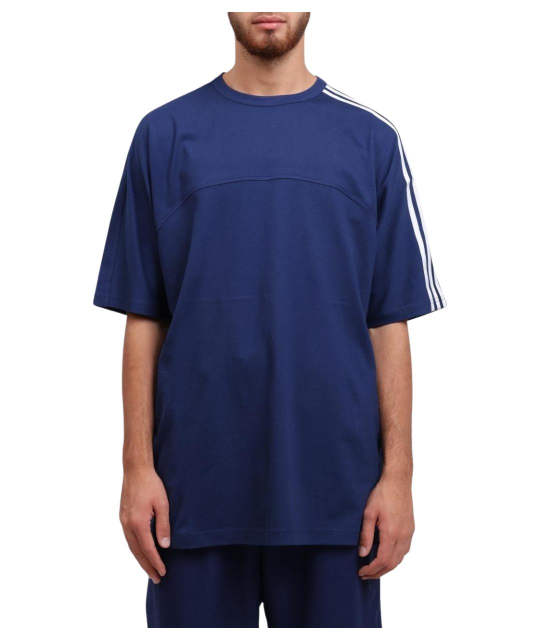 Y-3 Синяя хлопковая футболка, фото 1