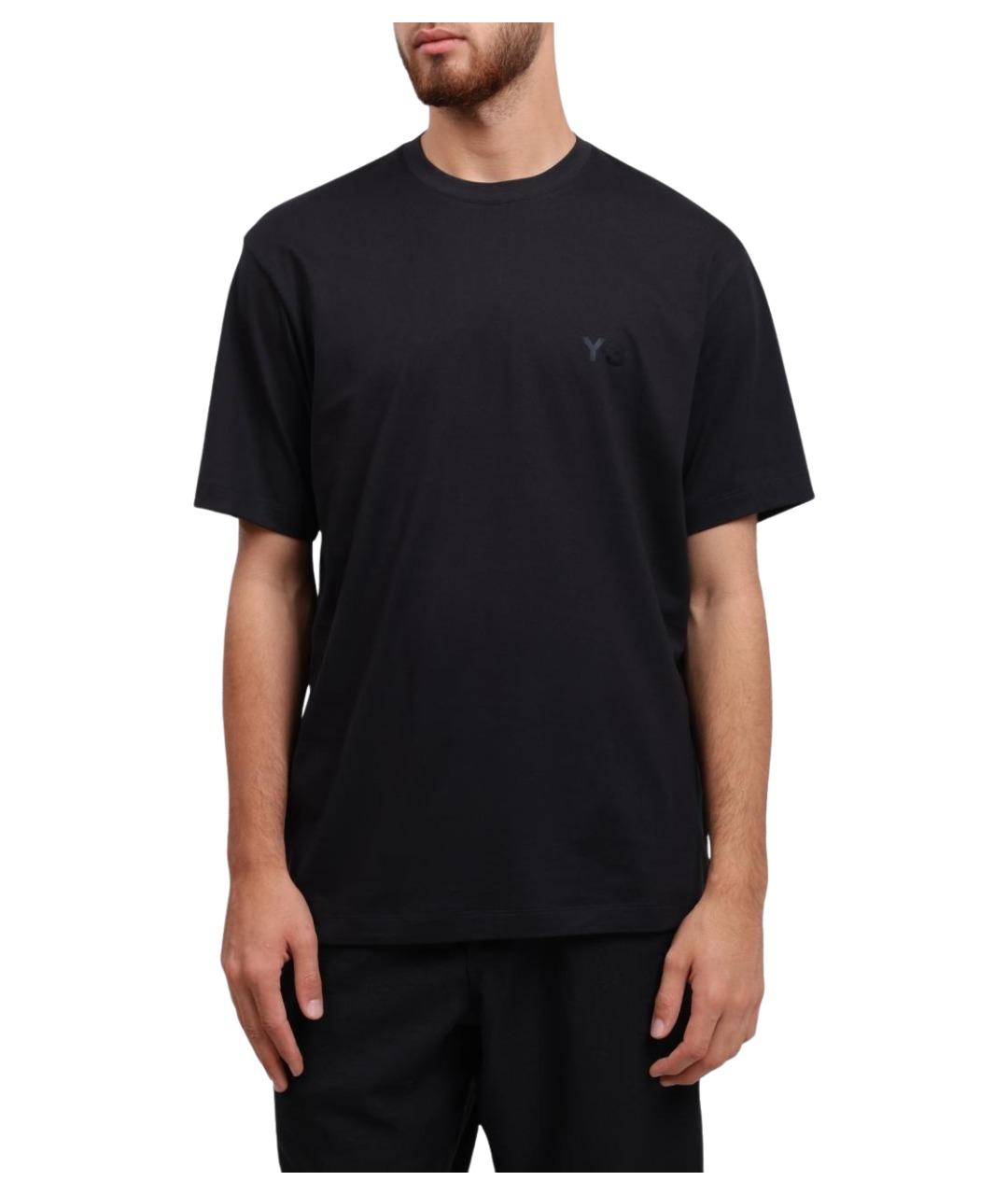 Y-3 Черная хлопковая футболка, фото 1