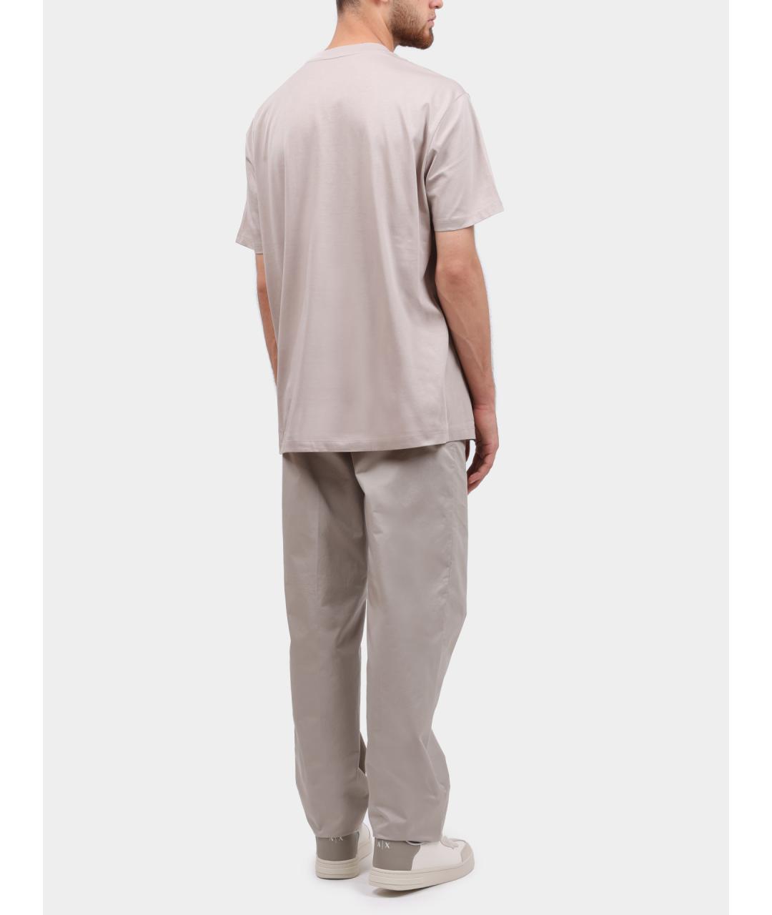 ARMANI EXCHANGE Бежевая хлопковая футболка, фото 5