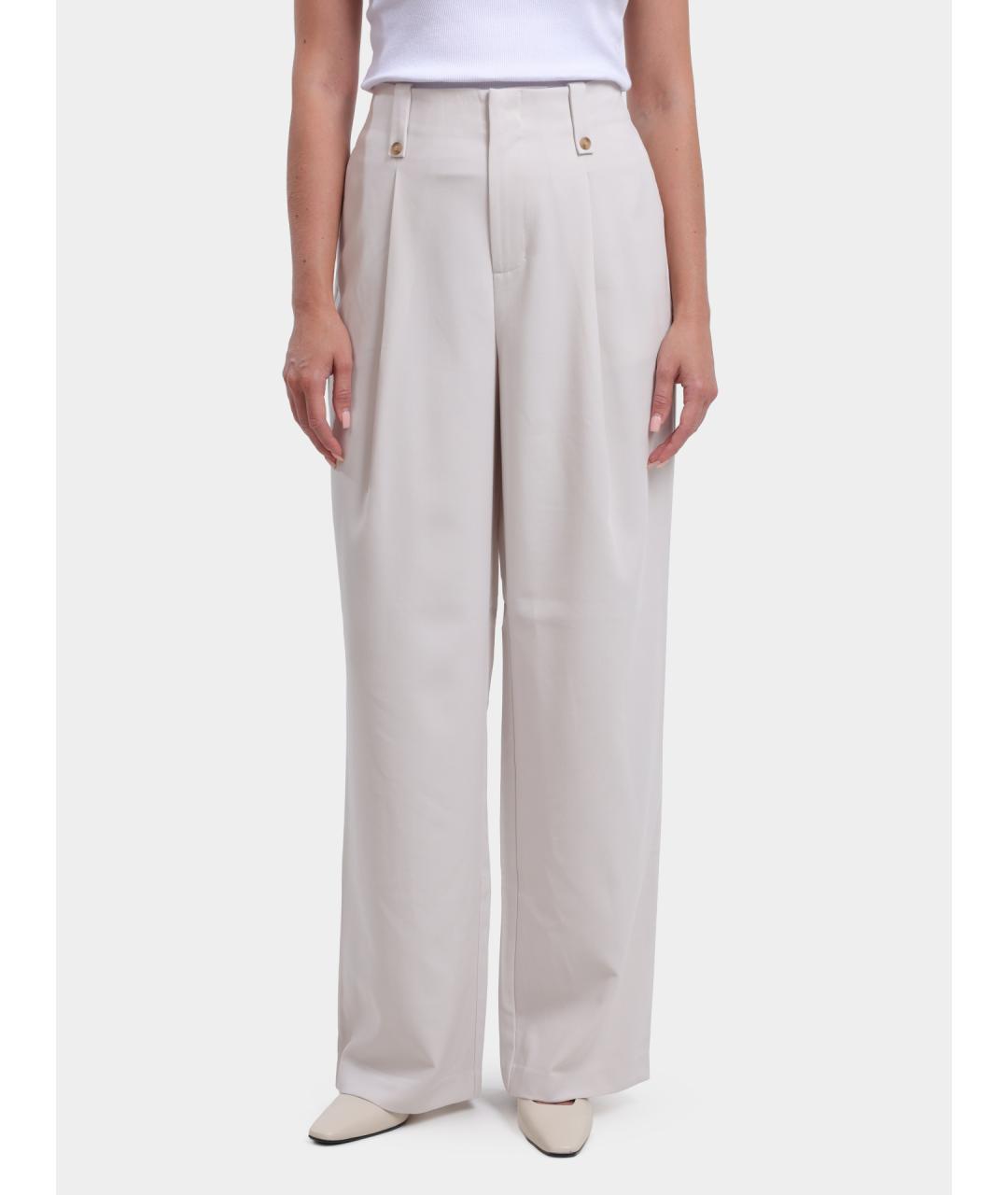 CALVIN KLEIN Белые полиэстеровые прямые брюки, фото 2