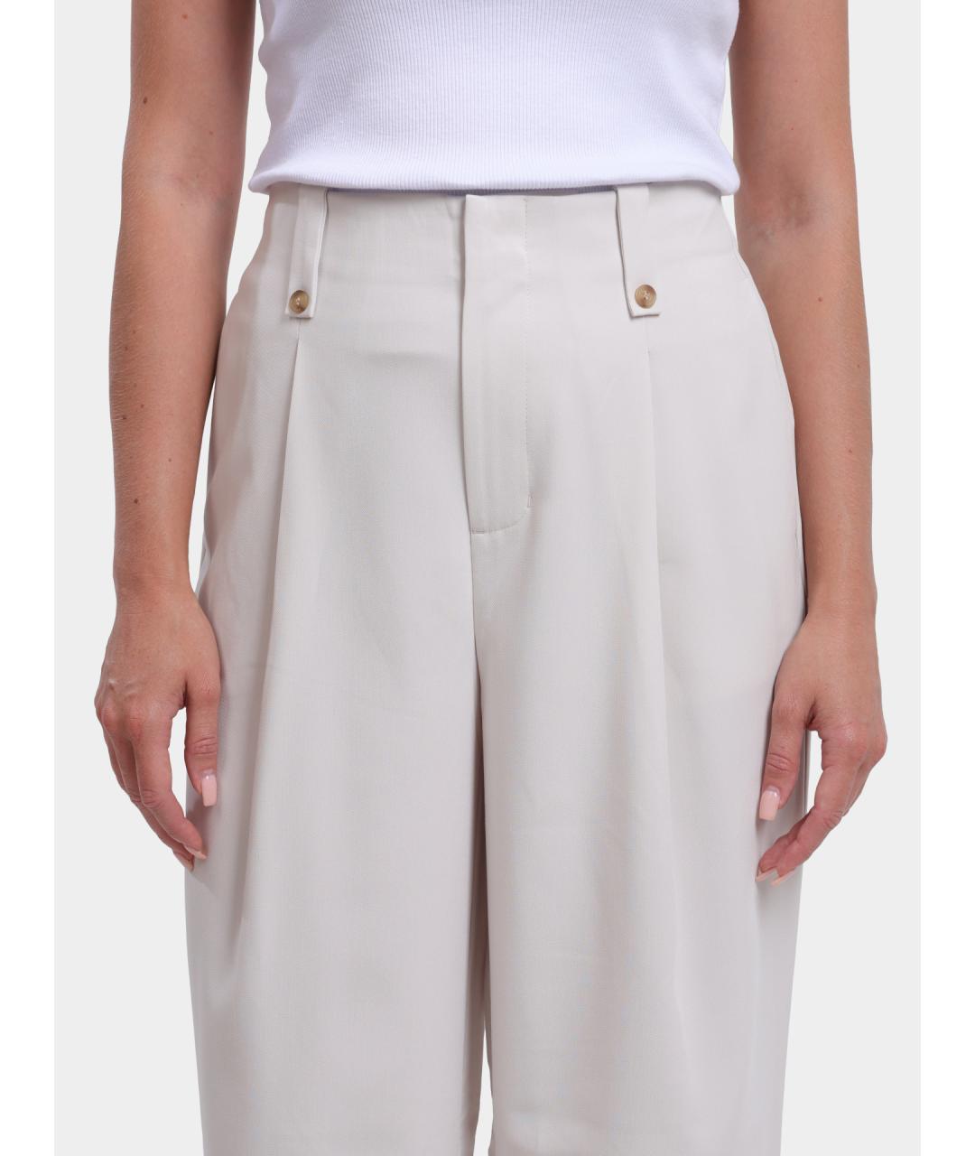 CALVIN KLEIN Белые полиэстеровые прямые брюки, фото 4