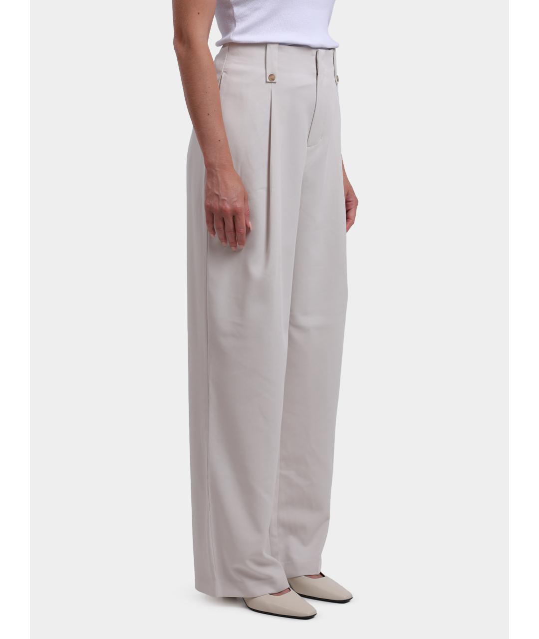 CALVIN KLEIN Белые полиэстеровые прямые брюки, фото 3