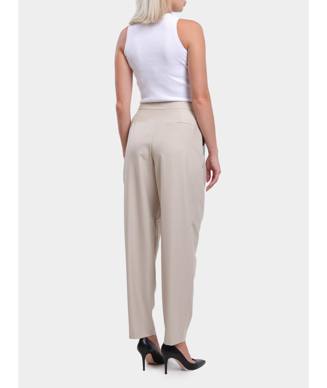 ARMANI EXCHANGE Бежевые полиэстеровые прямые брюки, фото 5
