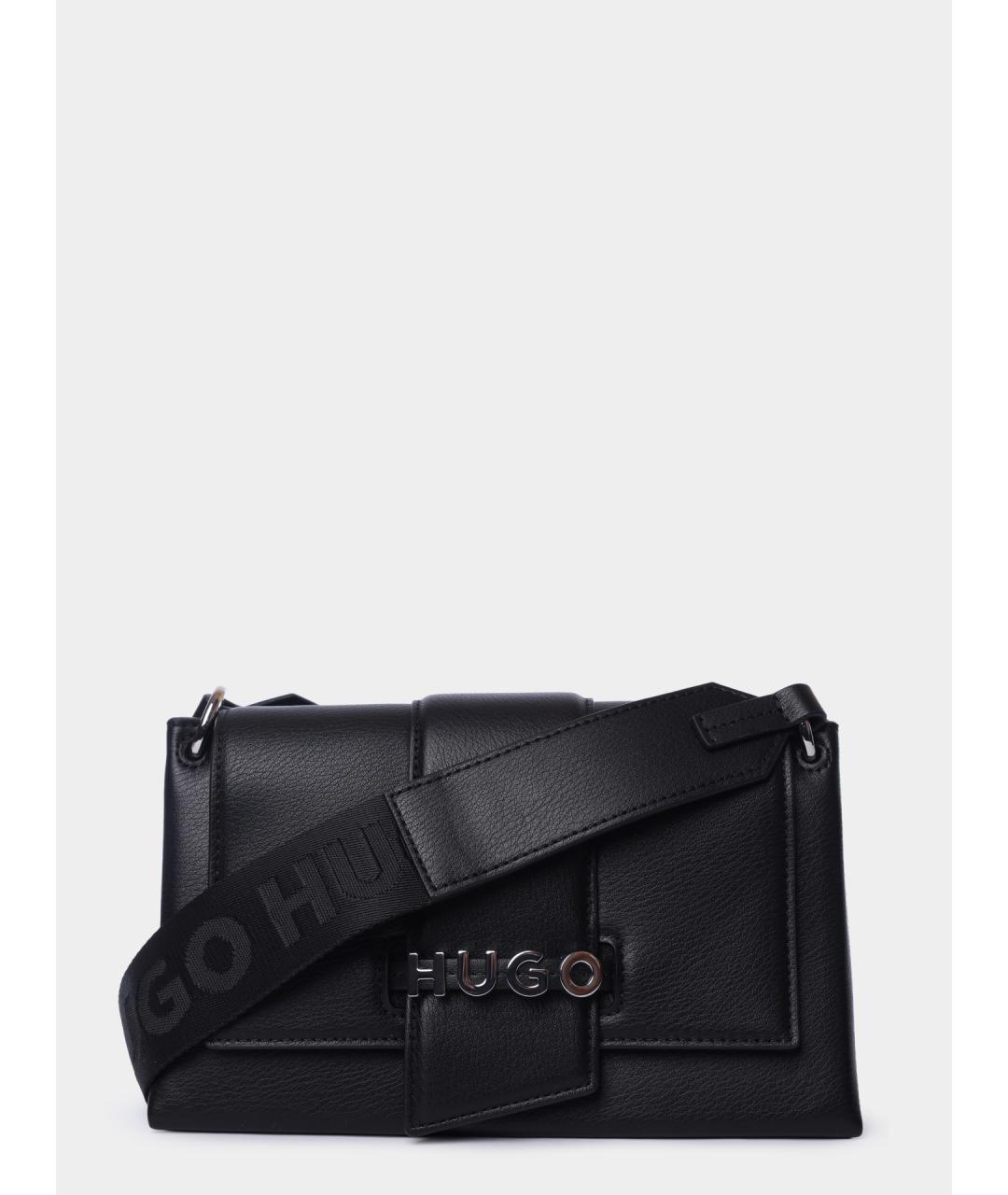 HUGO BOSS Черная синтетическая сумка через плечо, фото 2