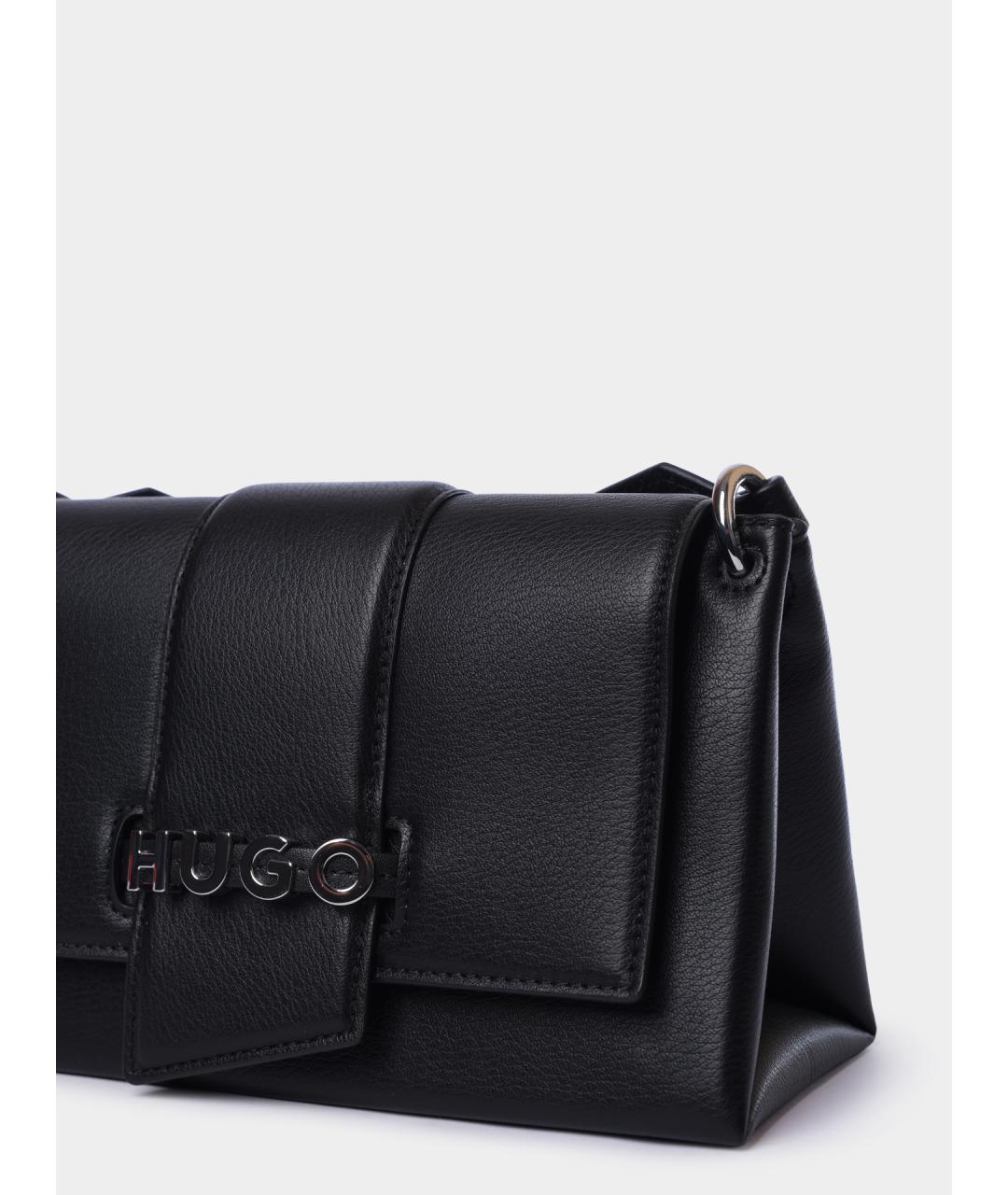 HUGO BOSS Черная синтетическая сумка через плечо, фото 4