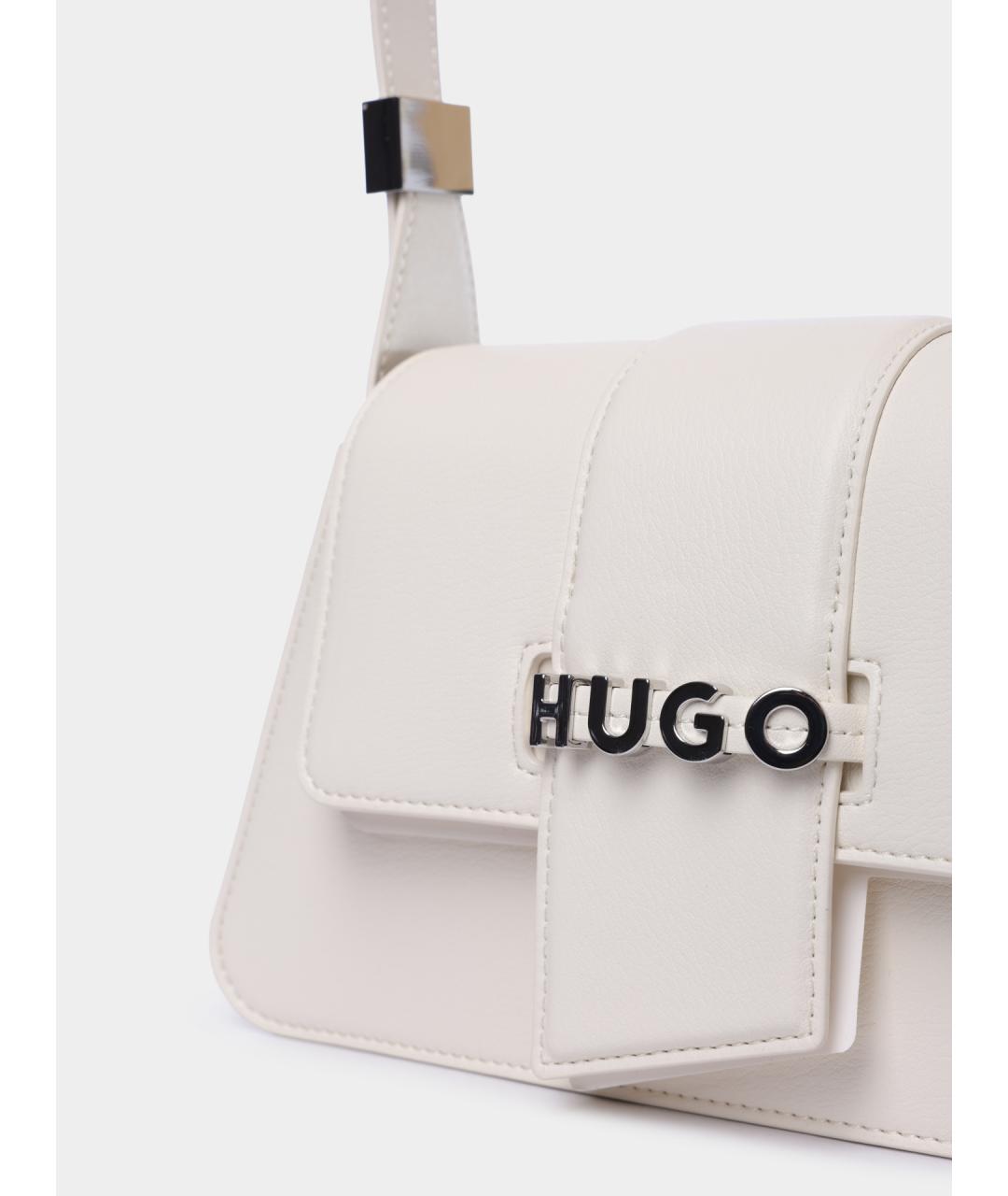 HUGO BOSS Белая сумка через плечо из искусственной кожи, фото 3