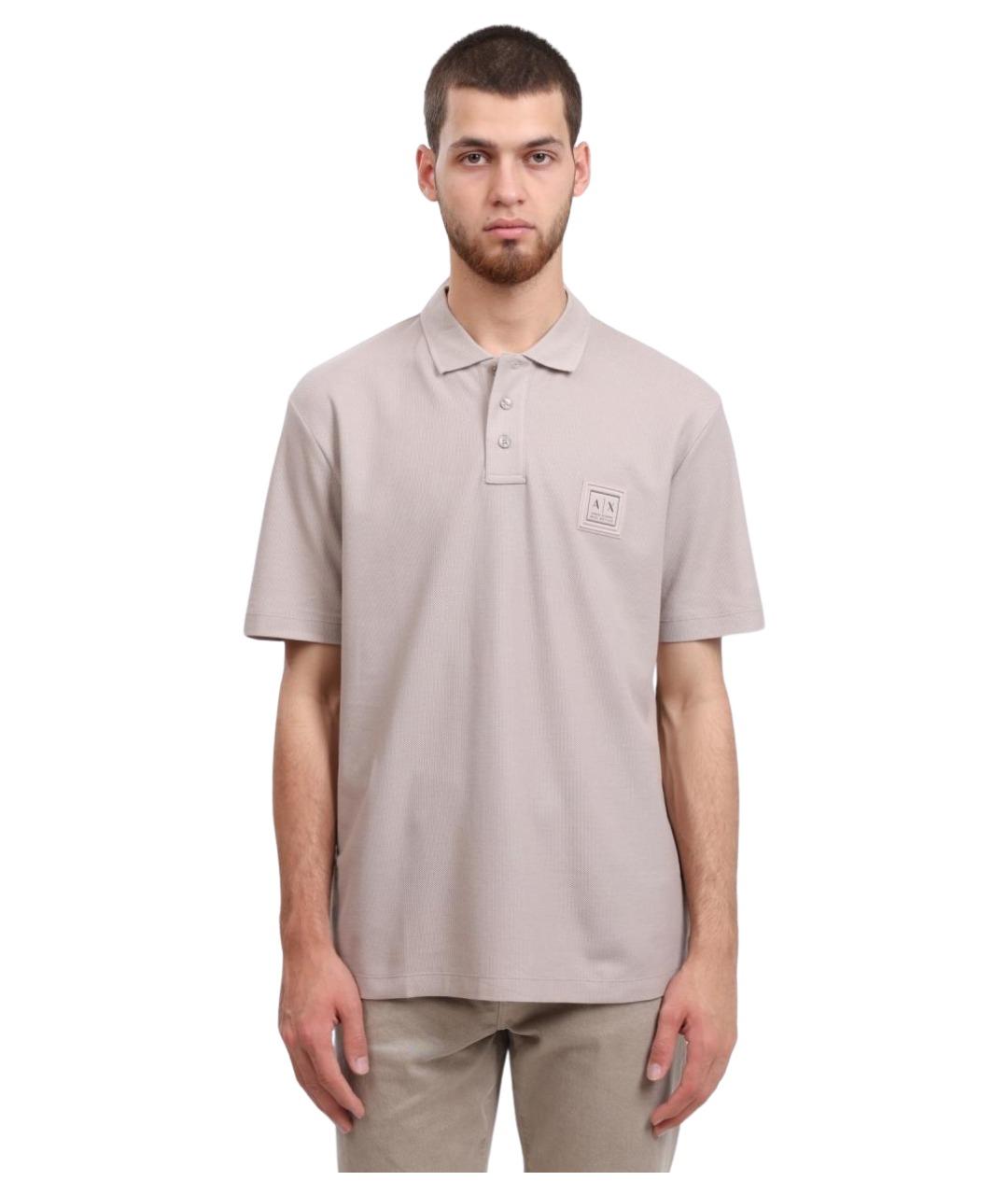 ARMANI EXCHANGE Бежевое поло с коротким рукавом, фото 1