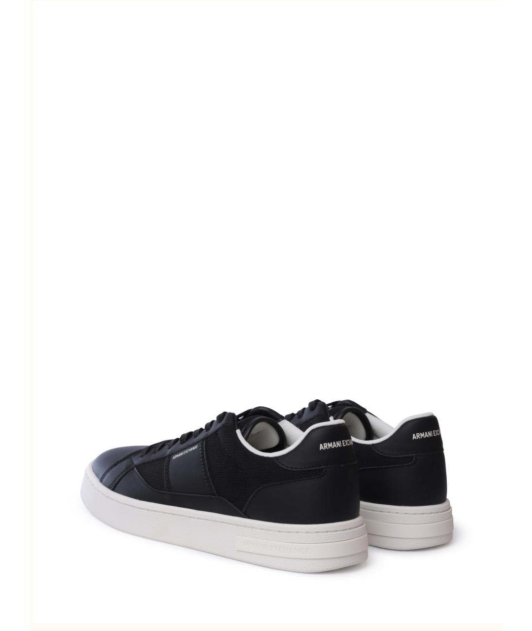 ARMANI EXCHANGE Черные низкие кроссовки / кеды из искусственной кожи, фото 5