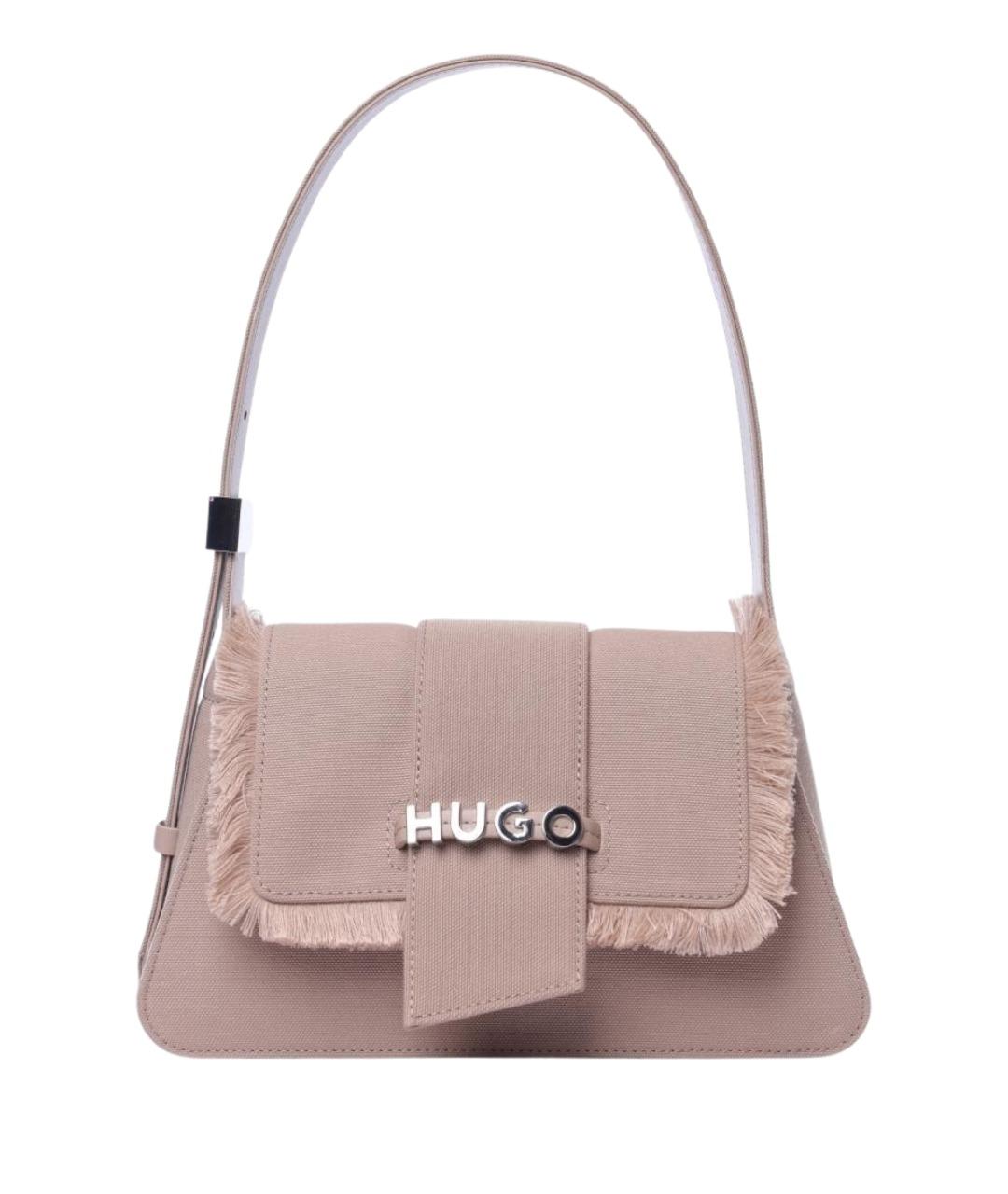 HUGO BOSS Бежевая тканевая сумка через плечо, фото 1
