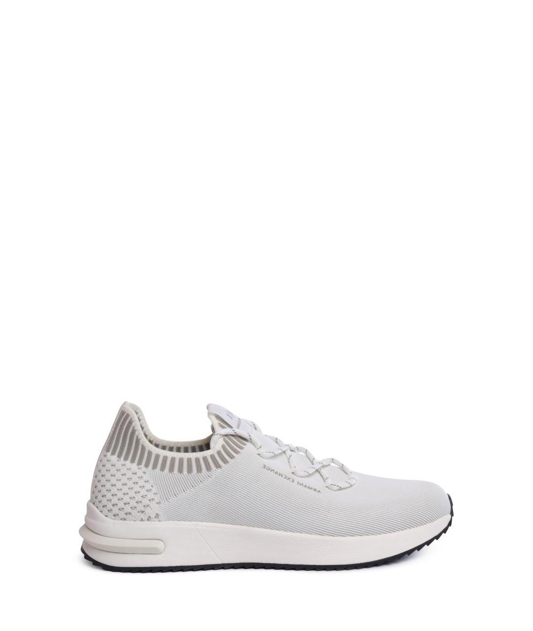 ARMANI EXCHANGE Белые текстильные низкие кроссовки / кеды, фото 1