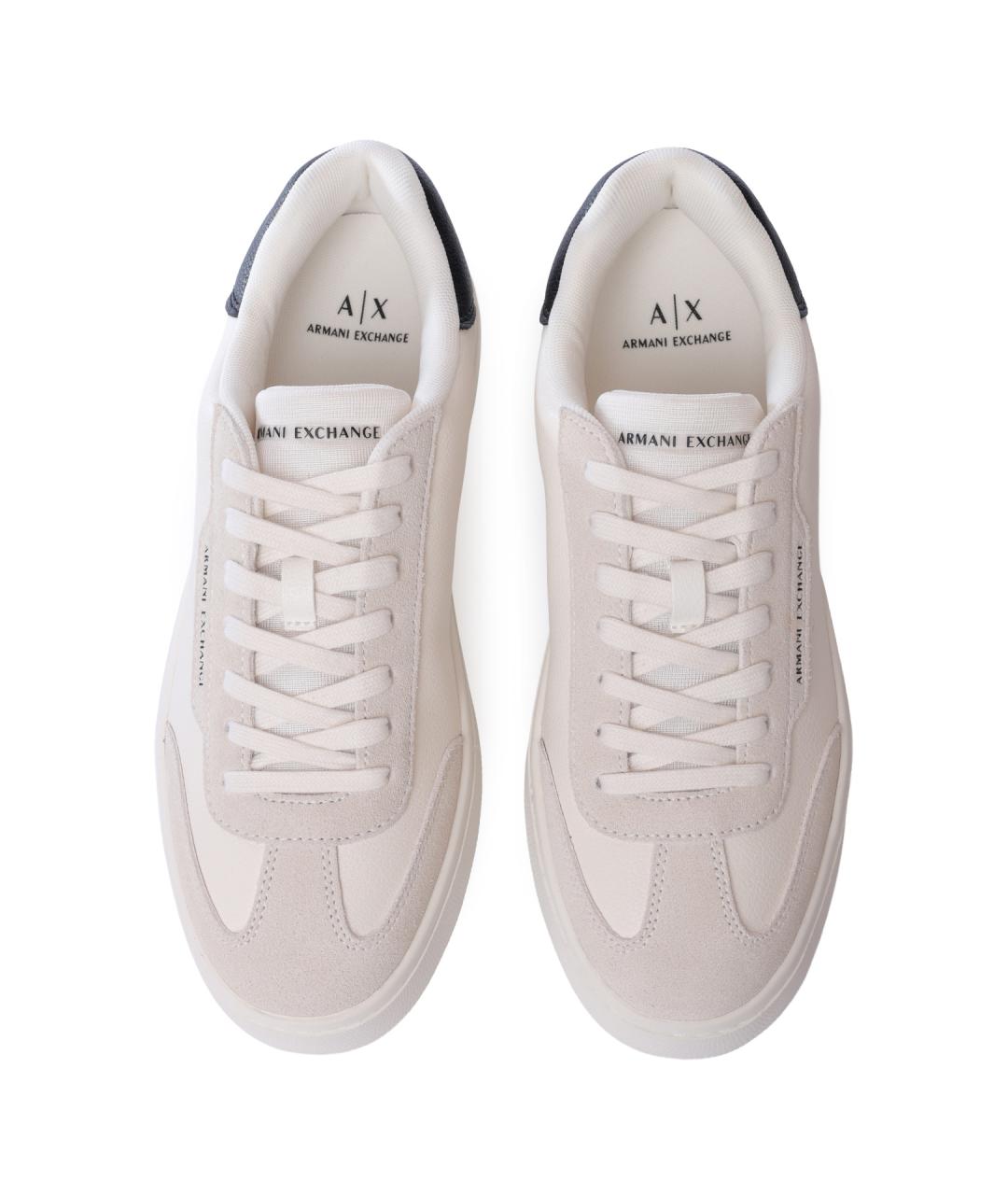 ARMANI EXCHANGE Белые низкие кроссовки / кеды из искусственной кожи, фото 3