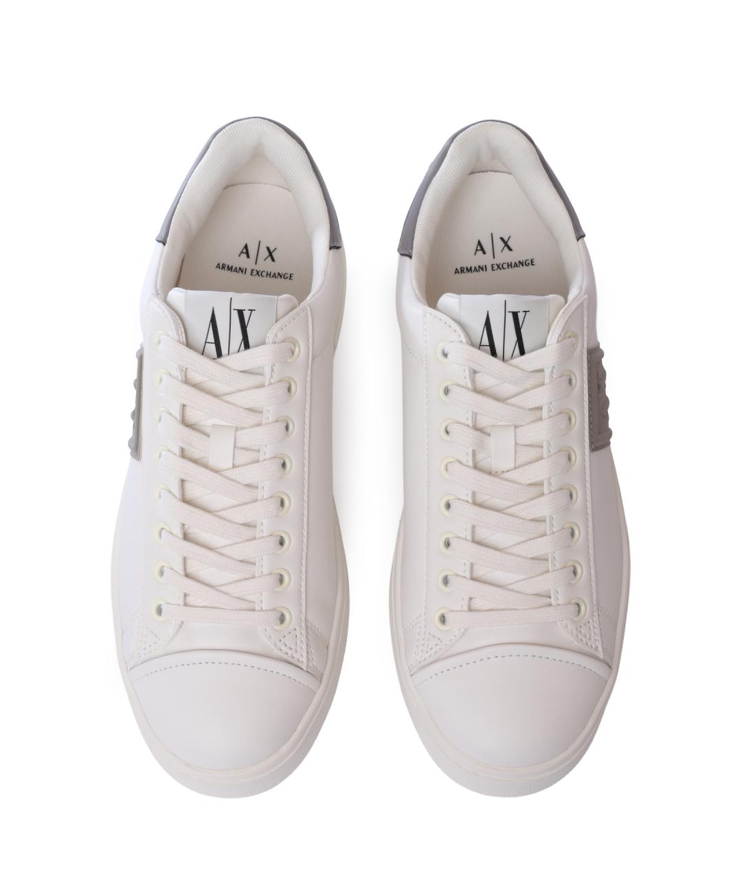 ARMANI EXCHANGE Белые низкие кроссовки / кеды из искусственной кожи, фото 3