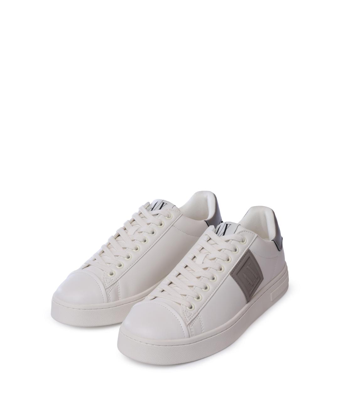 ARMANI EXCHANGE Белые низкие кроссовки / кеды из искусственной кожи, фото 2