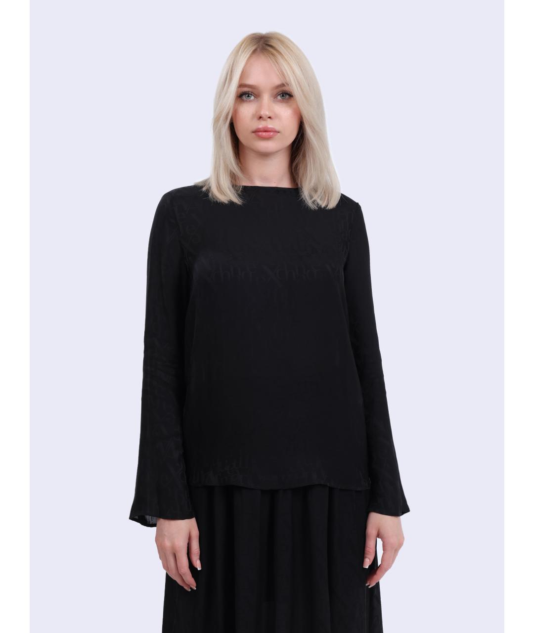 ARMANI EXCHANGE Черная вискозная блузы, фото 2