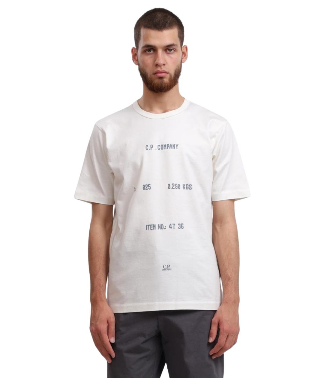 CP COMPANY Белая хлопковая футболка, фото 1