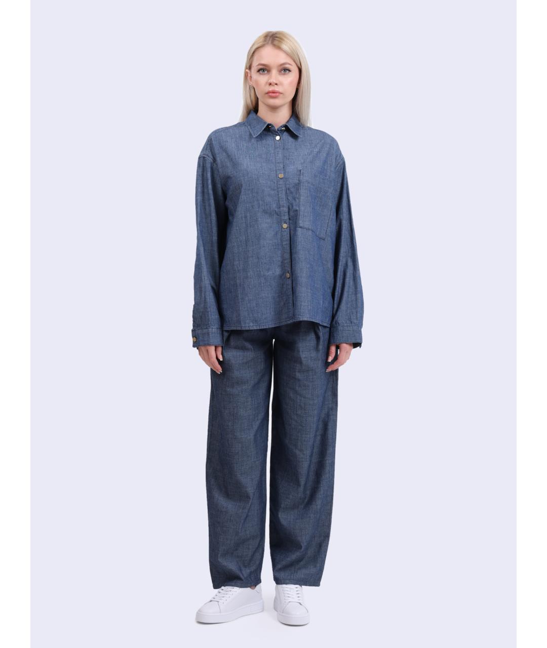 ARMANI EXCHANGE Синяя хлопковая рубашка, фото 2