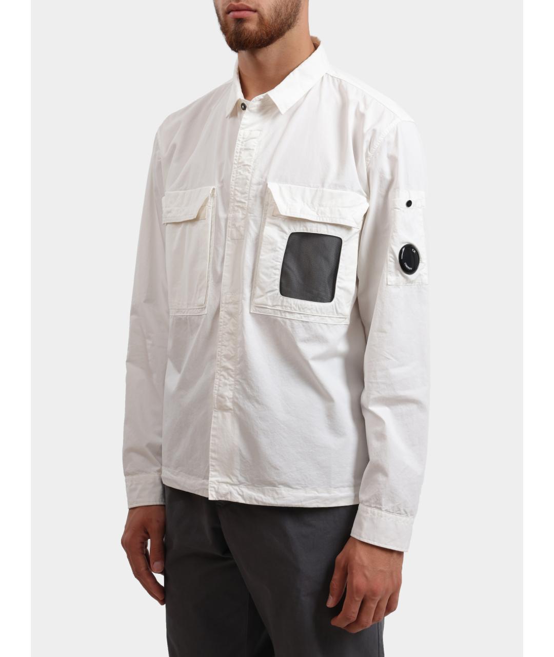 CP COMPANY Белая хлопковая кэжуал рубашка, фото 3