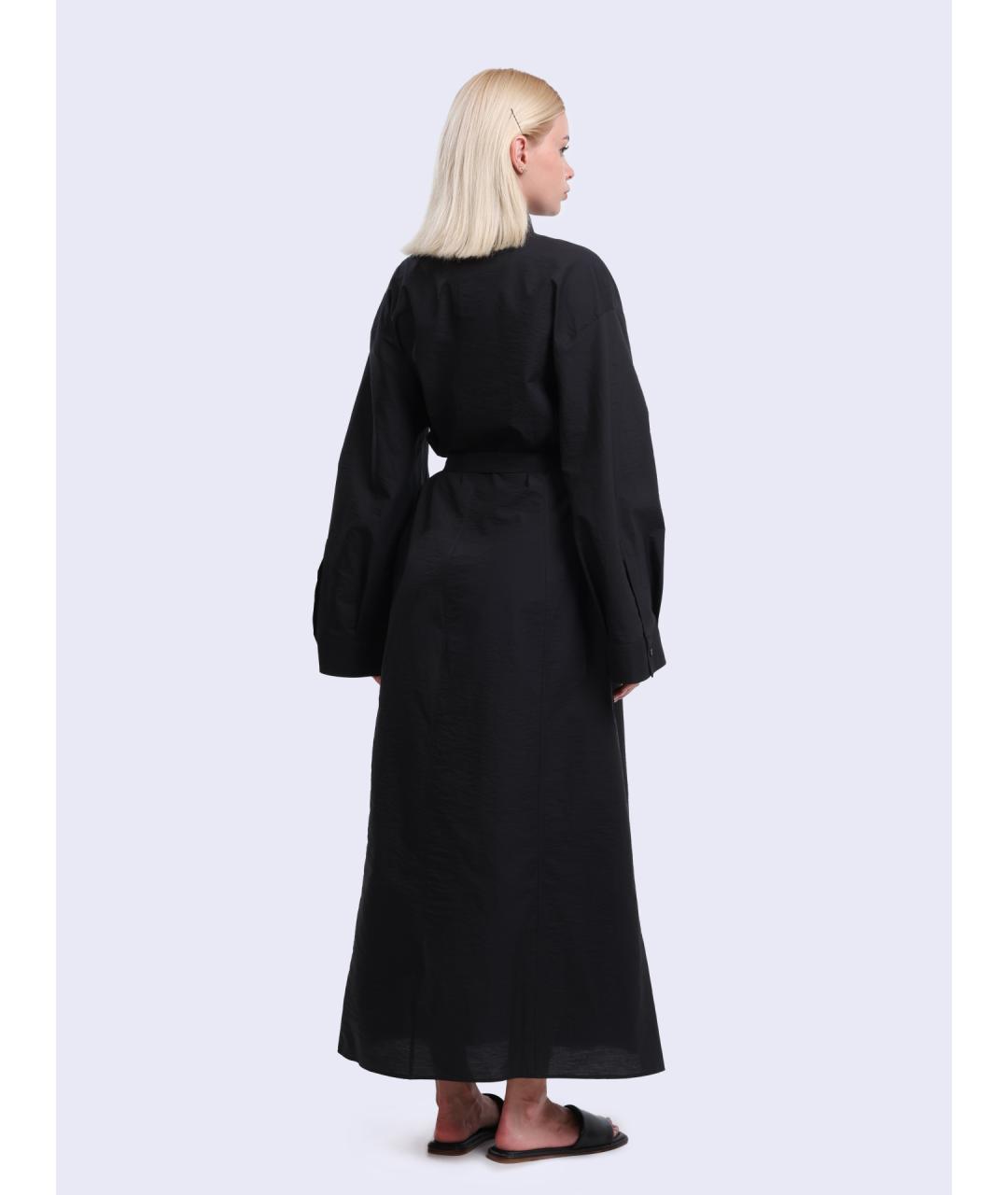 BRUNELLO CUCINELLI Черное хлопковое повседневное платье, фото 5