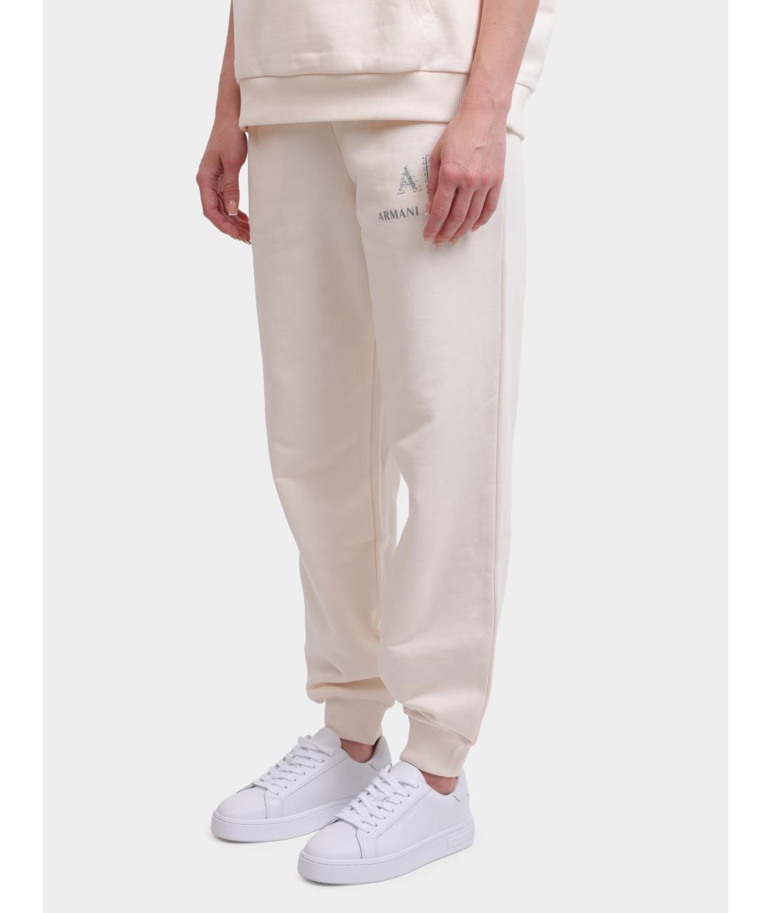 ARMANI EXCHANGE Бежевые хлопковые спортивные брюки и шорты, фото 3