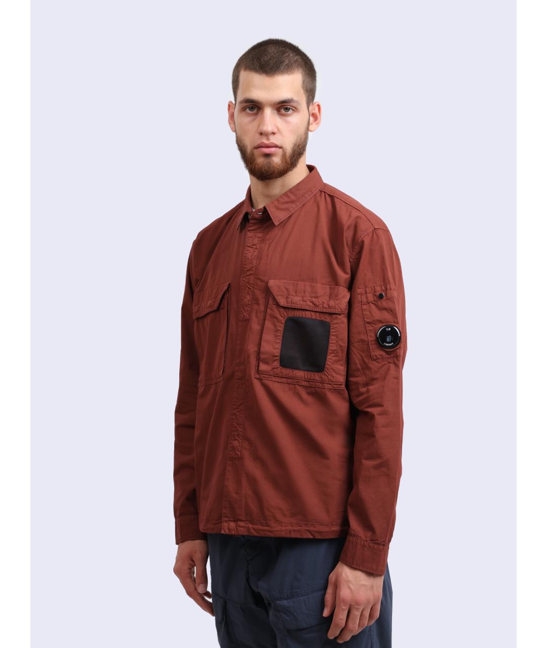 CP COMPANY Бордовая хлопковая кэжуал рубашка, фото 3