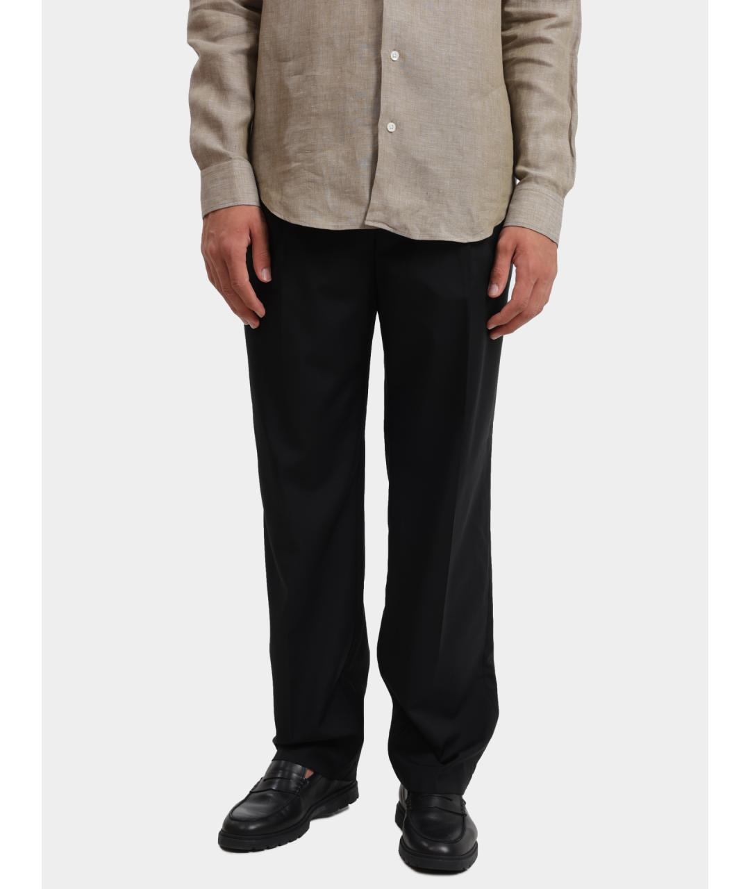 EMPORIO ARMANI Черные шерстяные повседневные брюки, фото 2