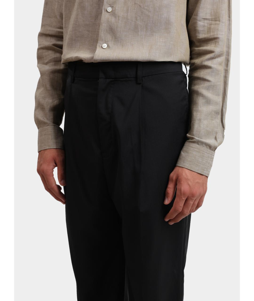 EMPORIO ARMANI Черные шерстяные повседневные брюки, фото 4